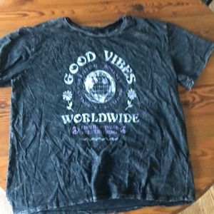 Black Hollister Tee Shirt Good Vibes